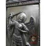 Икона оберегающая, медная посеребрённая «Ангел Хранитель» [6000-75]