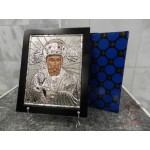 Икона православная посеребрённая «Святой Николай с Предстоящими» [2011.826]