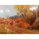 Картина, принт с прорисовкой «Английская конная охота» [7159]