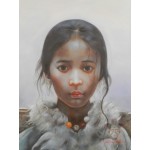 Картина, холст (принт с прорисовкой) «Девушка с Севера: в ожидании нового» [9064.79]