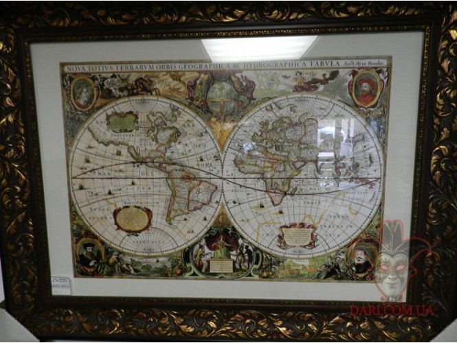 Картина-репродукция старинной карты «Карта Hondio» [6039.27]