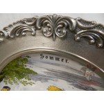 Тарелка фарфоровая декоративная настенная с оловянным бортом «Лето» [800-251-1]