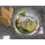Тарелка фарфоровая декоративная настенная с оловянным бортом «Лето» [800-251-1]